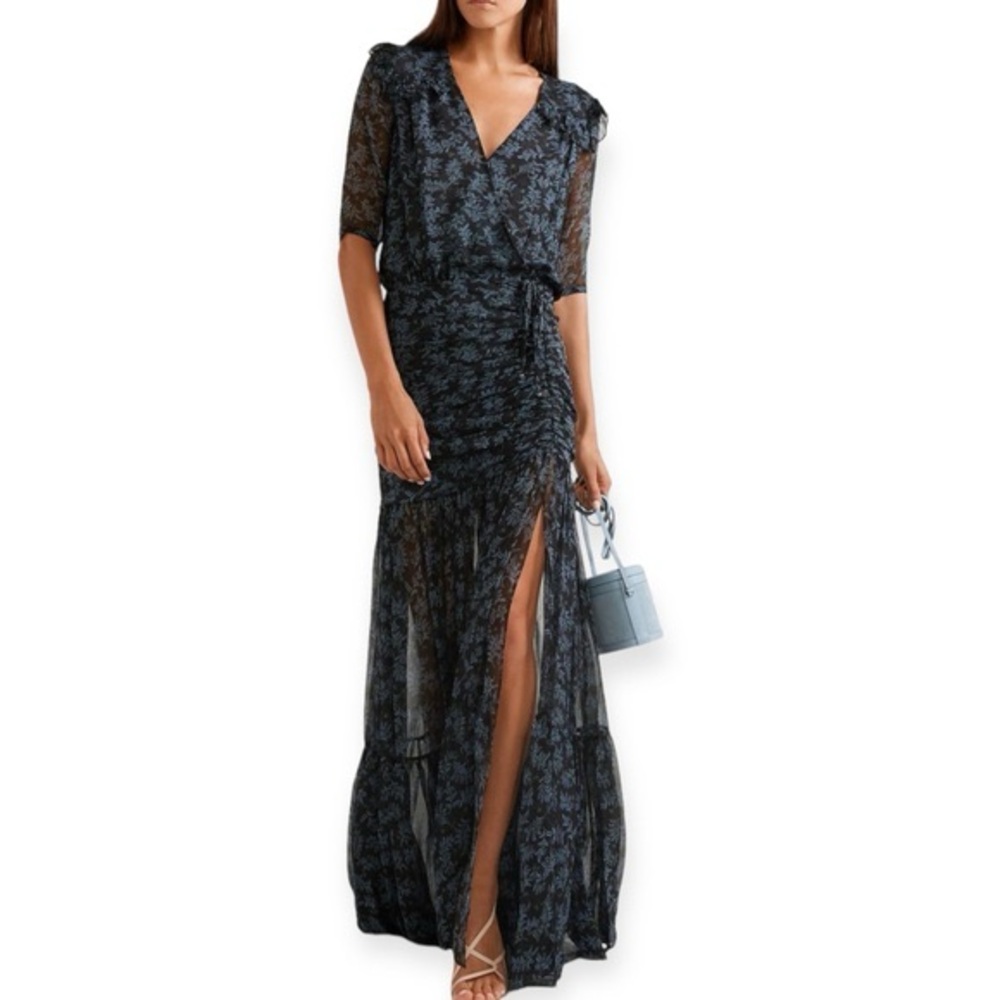 Veronica Beard Silk Long Floral Mick Dress